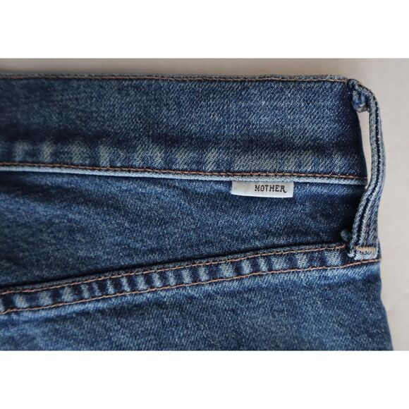 Mother 10644-1422 WMN Sz 25 Blue The Mid Rise Rider Ankle Fray Denim Jeans - Picture 8 of 15